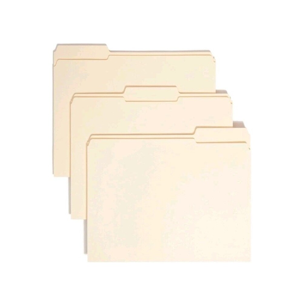 Smead SMD10334 Manila File Folders 1/3 Tab 100/Box